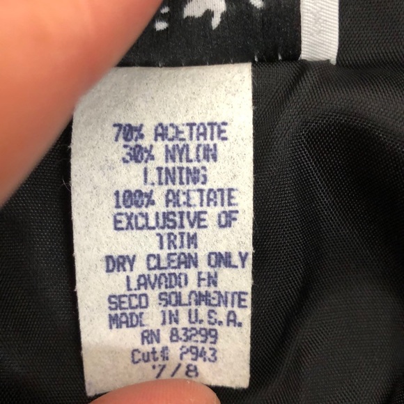 VINTAGE Black Velour Beaded Cocktail Dress Sz 7/8 - Picture 6 of 6